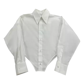 Рубашка MM6 Maison Margiela Crop Long-Sleeve 'White', белый