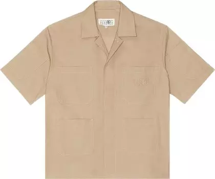Рубашка MM6 Maison Margiela Gabardine Short-Sleeve 'Sand Beige', загар