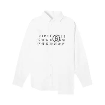 Рубашка MM6 Maison Margiela Long-Sleeve Printed 'White', белый