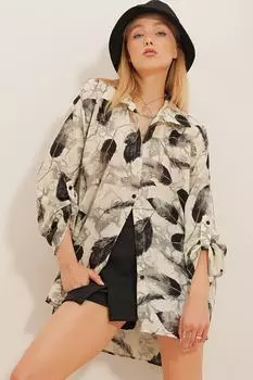 Рубашка - Многоцветный - Oversize Trend Alaat Stili, разноцветный