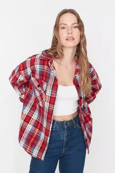Рубашка - Многоцветный - Oversize Trendyol, разноцветный