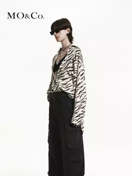 Рубашка Moco Moanke с жемчужным блеском и рисунком, серо-абрикосовый