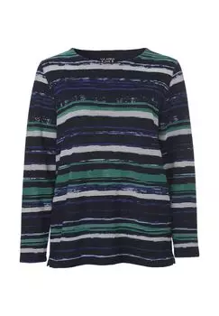 Рубашка Модная толстовка с полосатым абстрактным узором VIA APPIA -DUE-, цвет Marine Multicolor