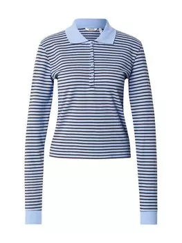 Рубашка Monki, цвет Sky blue/Brown