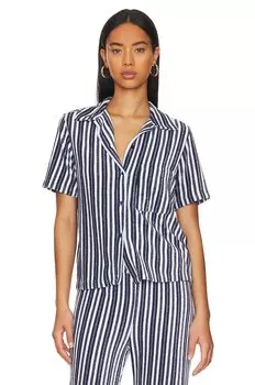 Рубашка MONROW Terry Cloth Pocket, цвет Navy Stripe