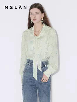 Рубашка MSlan с ретро-принтом, черный