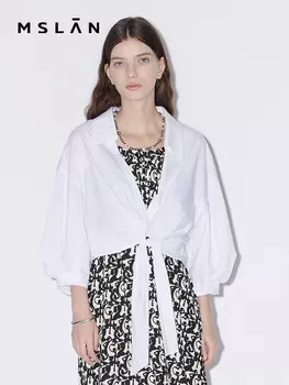 Рубашка MSlan с рукавами-колокольчиками, черный