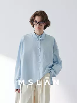 Рубашка Mslan весенняя, голубой