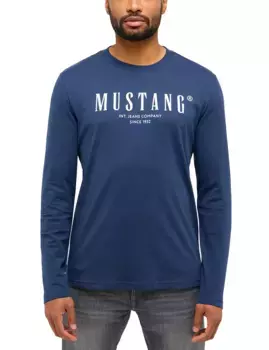 Рубашка MUSTANG с длинными рукавами "Стиль Эшвилл" и логотипом на груди, цвет Dress Blue