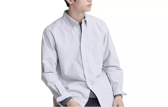 Рубашка мужская асфальтово-серая Uniqlo, серый