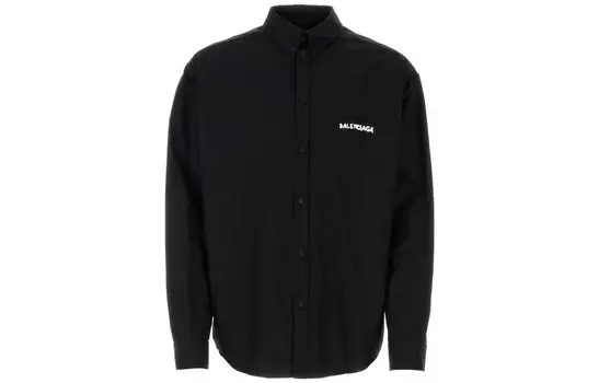 Рубашка мужская Balenciaga с логотипом, черный / белый