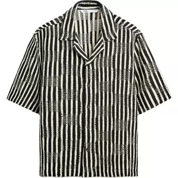 Рубашка мужская белая / черная Zara, белый/черный