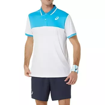 Рубашка мужская белая/синяя Asics, белый/синий