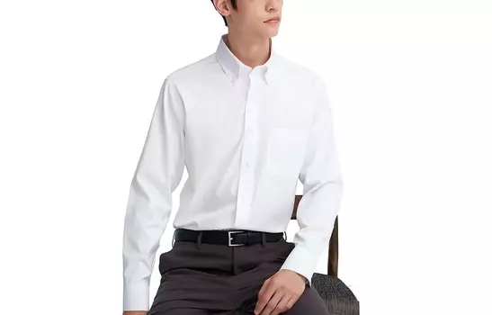 Рубашка мужская белая Uniqlo, белый