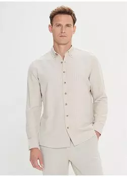 Рубашка мужская бежевая 4A2024200001 Altnyldz Classics, бежевый