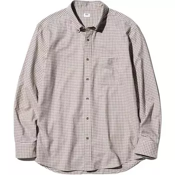 Рубашка мужская бежевая Uniqlo, бежевый