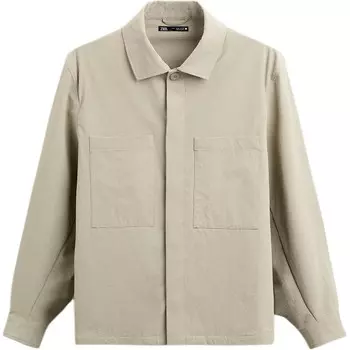 Рубашка мужская бежевая Zara, бежевый