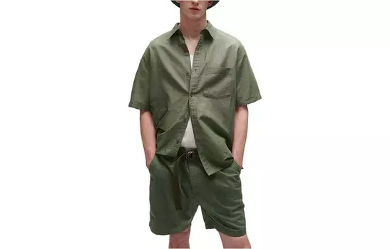 Рубашка мужская бирюзовая Uniqlo, бирюзовый