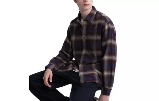 Рубашка мужская бордовая Uniqlo, темно-красный