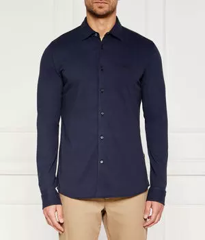 Рубашка мужская Boss Orange хлопковая приталенная, синий