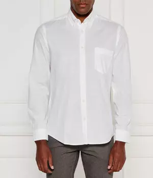 Рубашка мужская Boss Orange хлопковая с карманом, белый