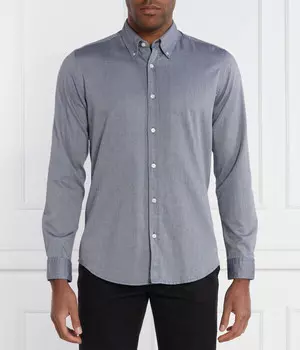 Рубашка мужская Boss Orange Риккерта хлопковая, серый