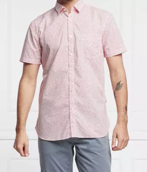 Рубашка мужская Boss Orange с принтом и коротким рукавом, красный