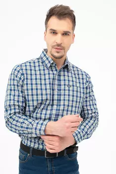 Рубашка мужская Budmil, синий/белый