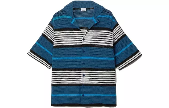 Рубашка мужская Burberry из нейлона с принтом, темно-синий