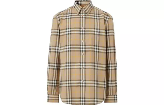 Рубашка мужская Burberry в клетку, песочный