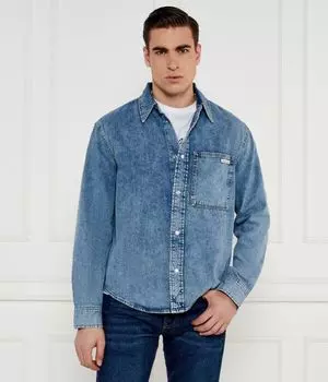 Рубашка мужская Calvin Klein Jeans джинсовая с карманом, синий