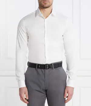 Рубашка мужская Calvin Klein облегающего кроя хлопковая, белый