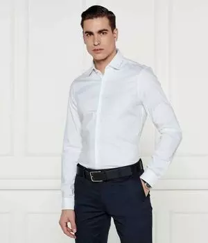 Рубашка мужская Calvin Klein облегающего кроя с принтом, белый