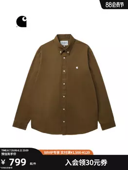 Рубашка мужская Carhartt WIP с длинными рукавами, синий