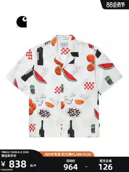 Рубашка мужская Carhartt WIP с узором, черный