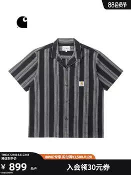 Рубашка мужская Carhartt WIP в вафельную полоску, черный