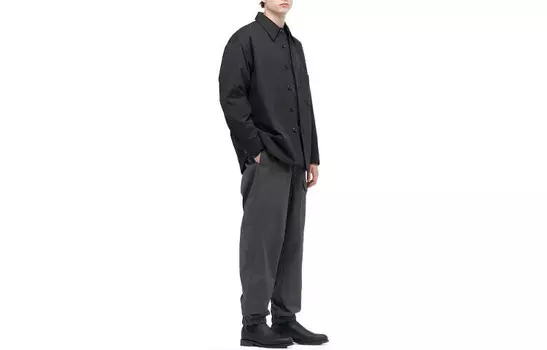 Рубашка мужская черная Uniqlo, черный