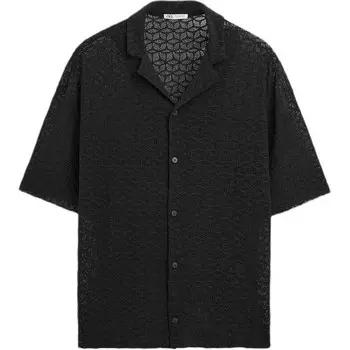 Рубашка мужская черная Zara, черный