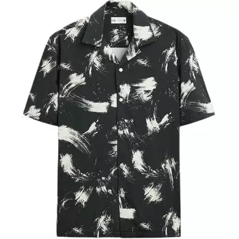 Рубашка мужская черная Zara, черный