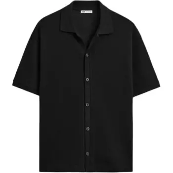 Рубашка мужская черная Zara, черный