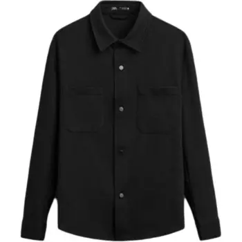 Рубашка мужская черная Zara, черный