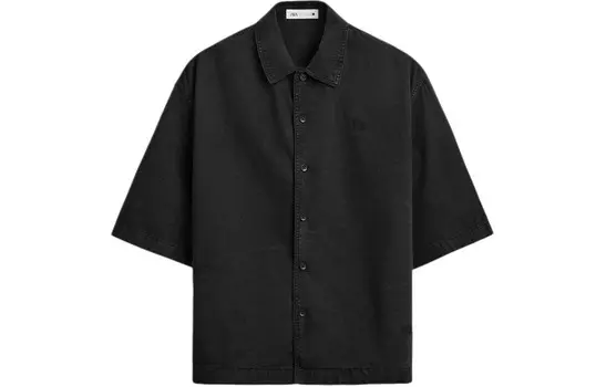 Рубашка мужская черная Zara, черный