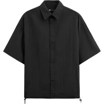 Рубашка мужская черная Zara, черный