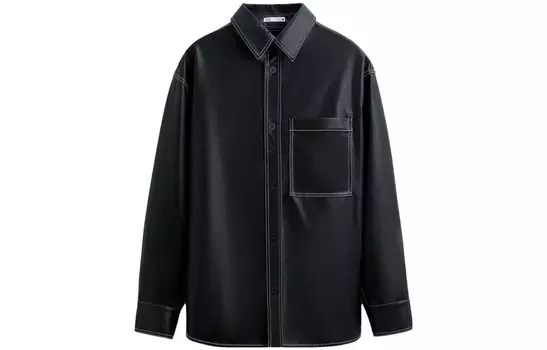 Рубашка мужская черная Zara, черный