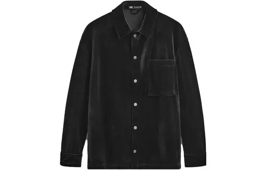 Рубашка мужская черная Zara, черный