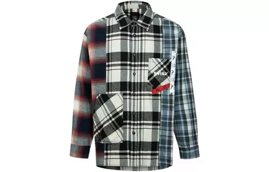 Рубашка мужская цветная/красная сетка Evisu, цвет Colorful/red grid