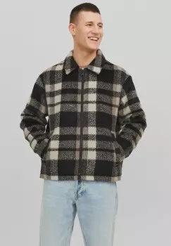 Рубашка мужская, двусторонняя молния, клетка Jack & Jones, цвет Chocolate Brown