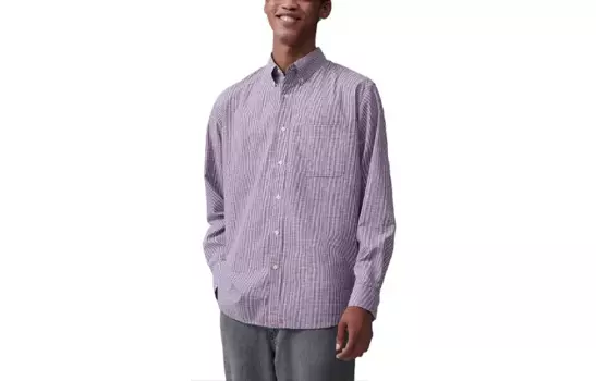 Рубашка мужская фиолетовая Uniqlo, фиолетовый