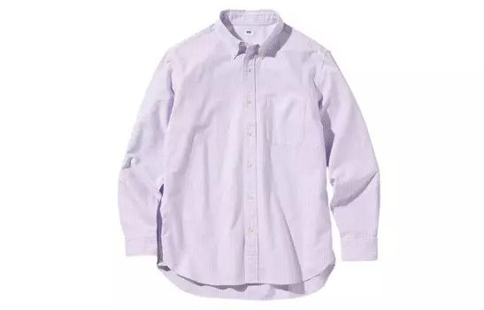 Рубашка мужская фиолетовая Uniqlo, синий
