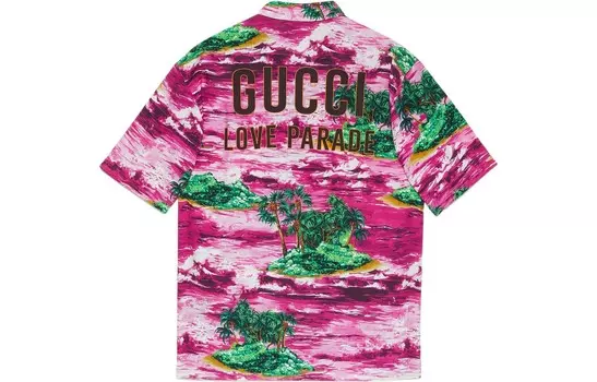 Рубашка мужская фуксия Gucci, фуксия